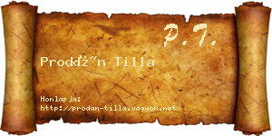 Prodán Tilla névjegykártya